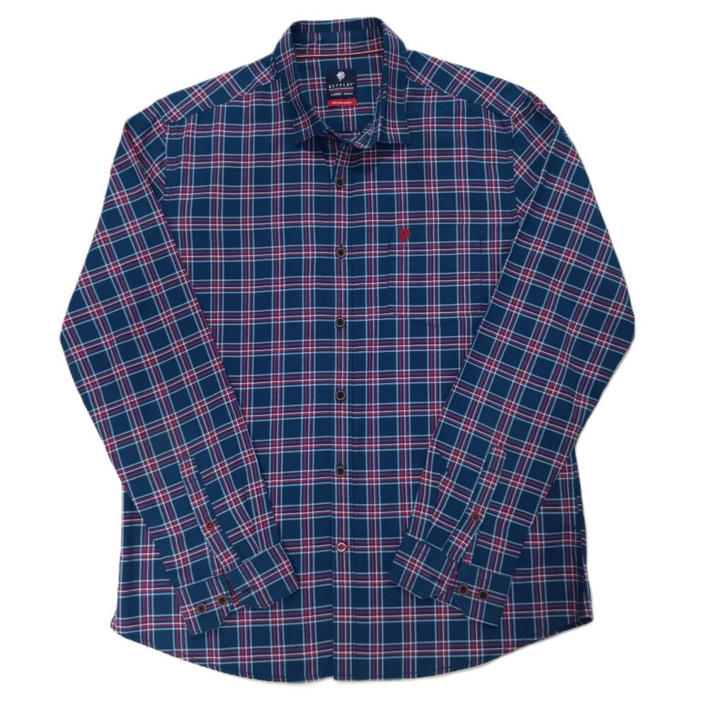 Netplay Heritage Workwear Men's Long Sleeve Shirt Plaid Colorful  Size L-42 cm